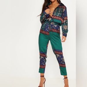 PRETTYLITTLETHING Multi Paisley Print Oversized Shirt & Pants